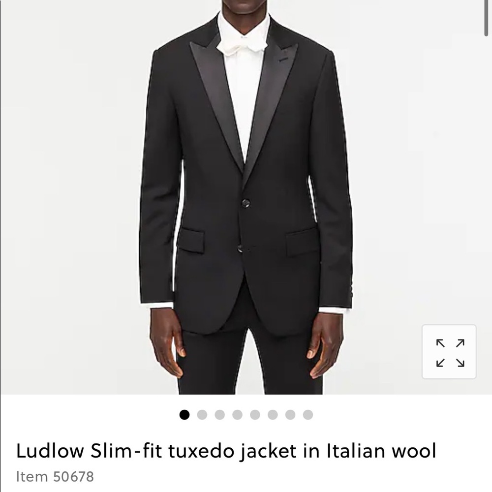 JCrew Ludlow slim-fit tuxedo pant + jacket in Italian wool. Perfect for a groom!